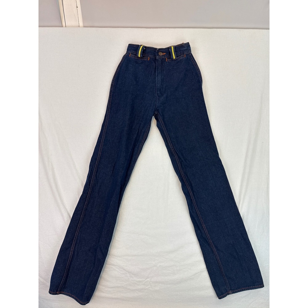 Braxton Junior Girls Vintage High Waist Flare Leg Dark Wash Denim Retro 23 waist